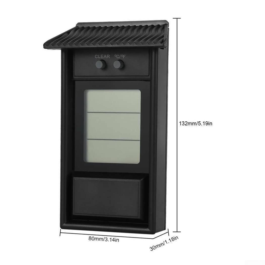 Digital Display Max Min Greenhouse Thermometer Garden Indoor Outdoor Wall Room, Black - Image 4