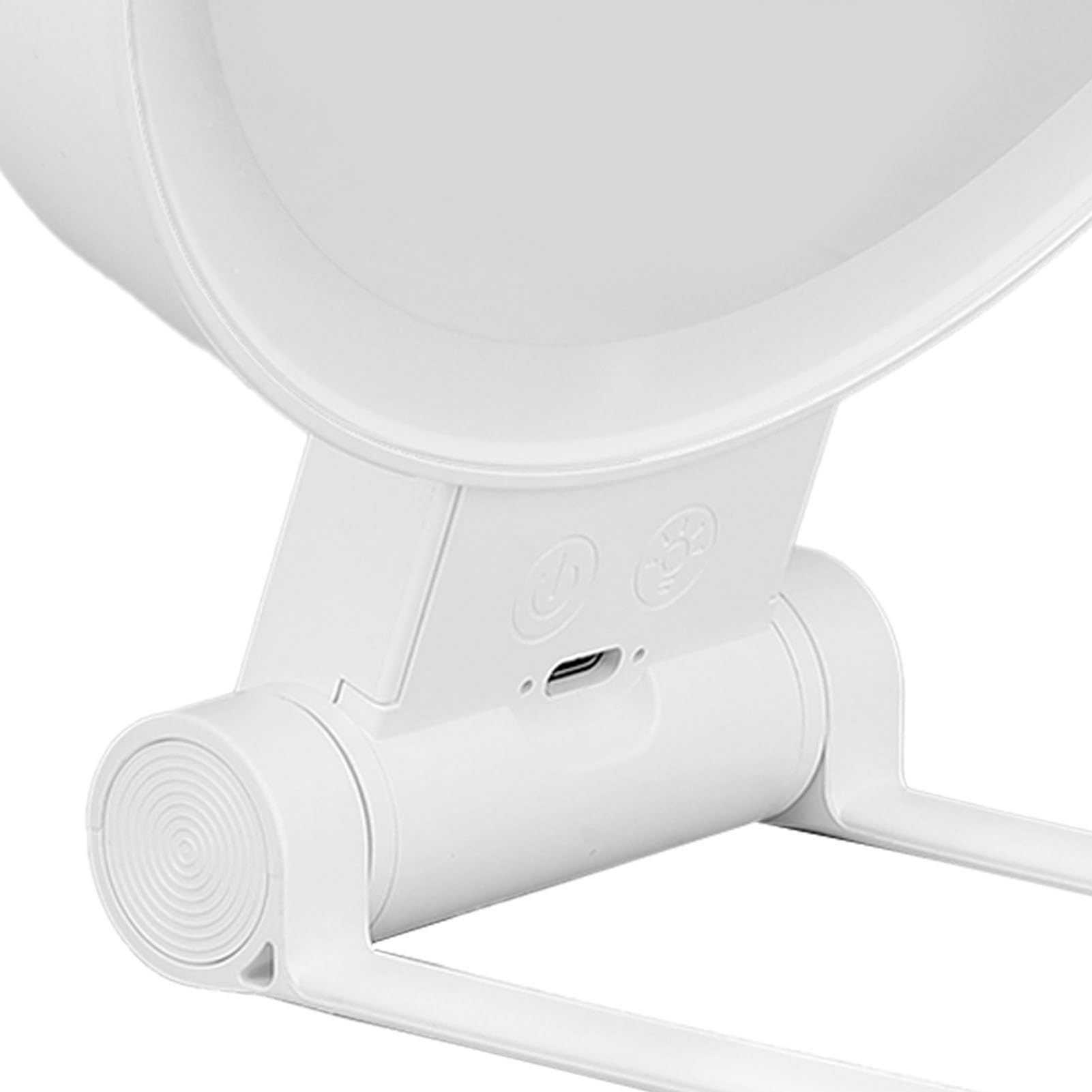Fabater Specchio Ingranditore Bifacciale 1X 5X con Luce LED Tavolo Specchio Cosmetico Maniglia Pieghevole Viaggio Portatile Bianco, Touch Control Illuminazione a Tre Colori USB