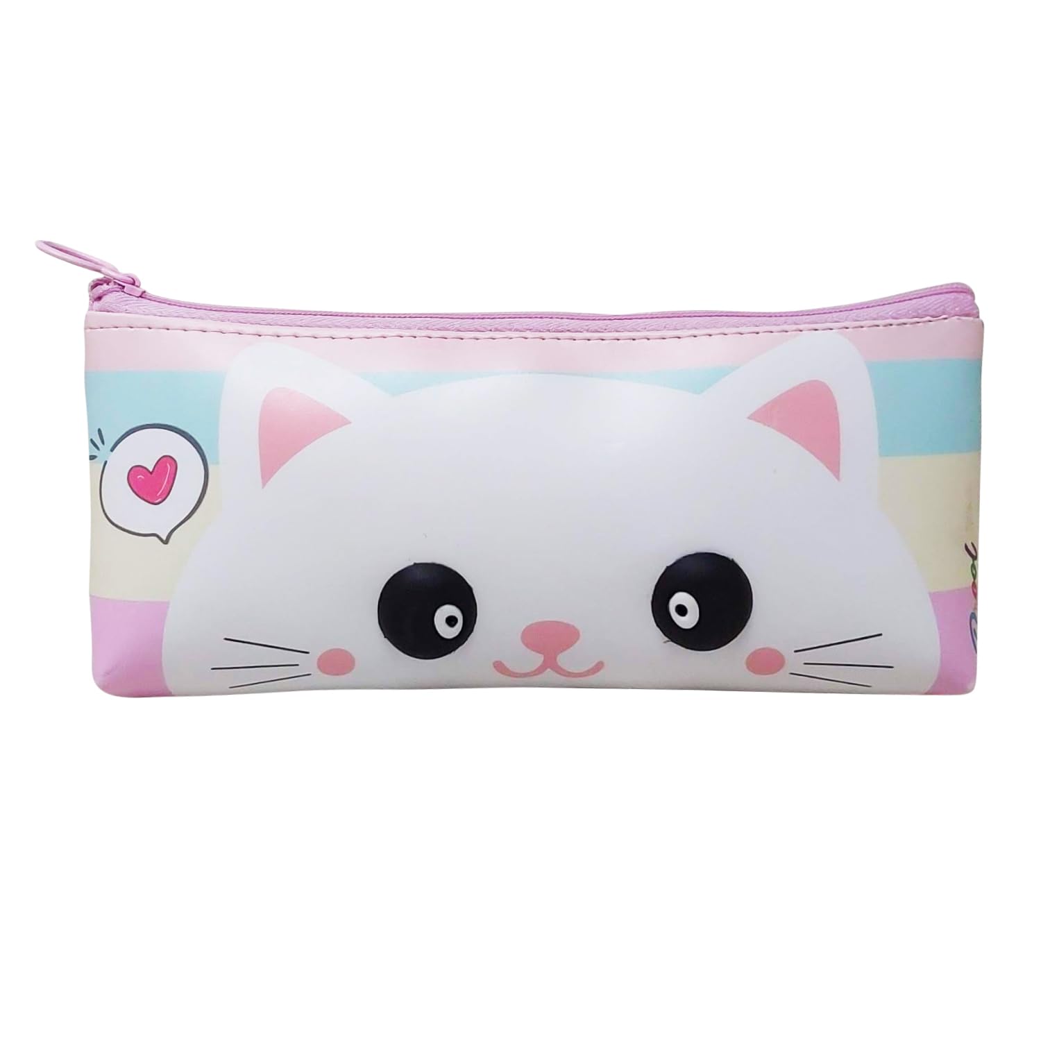 PARTEET Silicone Cat Printed Pencil Pouch For Kids, Students Pencil Case Storage Pouch Travel Pouch With Big Cute Eye And Zipper Closer Eyes Pencil Holder Return Gift For Kids Pack Of 1 (Pink) (B0D33F82ZJ) Amazon Price History, Amazon Price Tracker