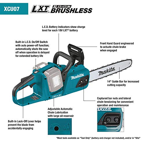 Makita XCU07PT 18V X2 (36V) LXT Lithium-Ion Brushless Cordless (5.0Ah) 14