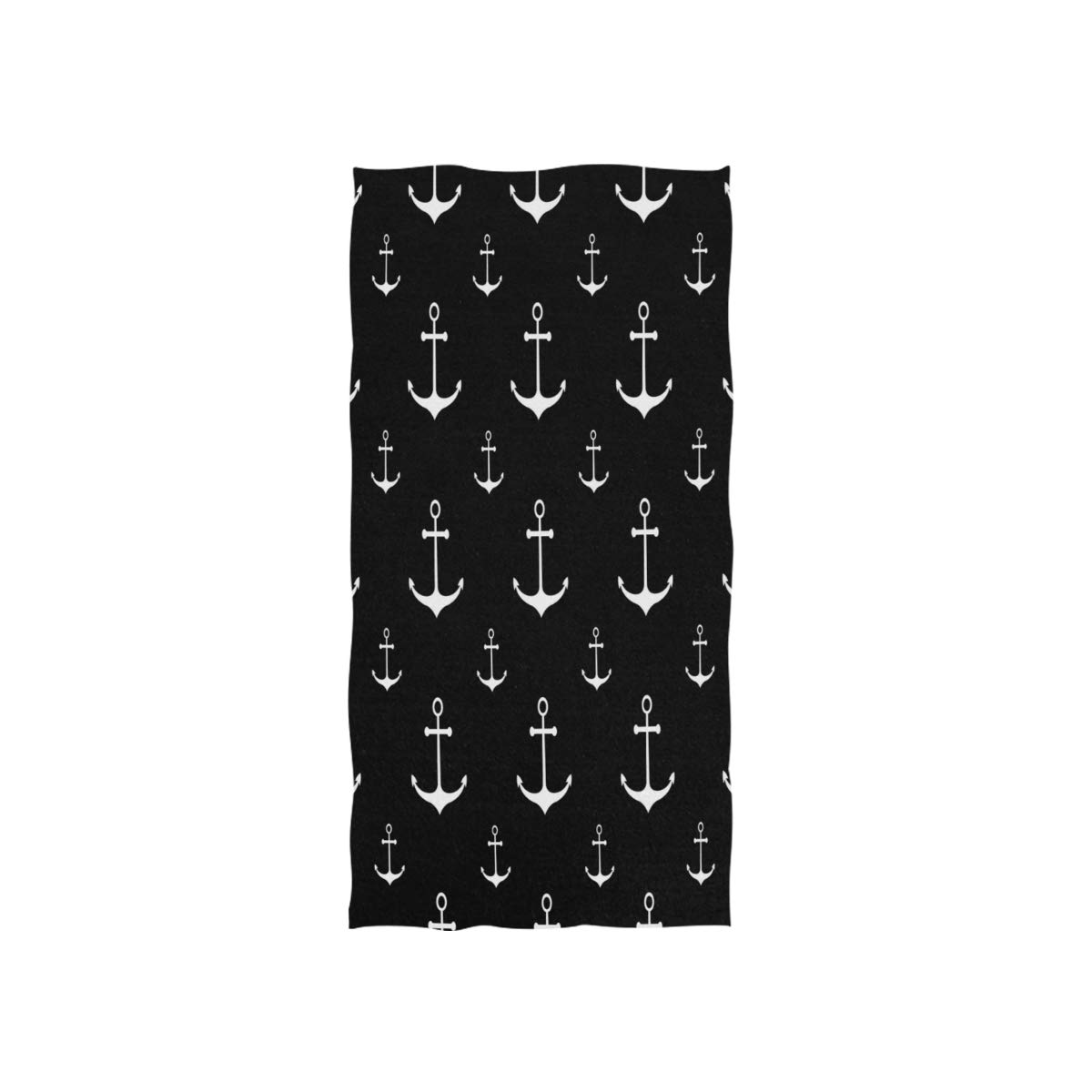 ALAZA Nautical Anchor Black White Soft Bath Hotel Spa Hand Gym Sport Towel 30 x 15 Inches