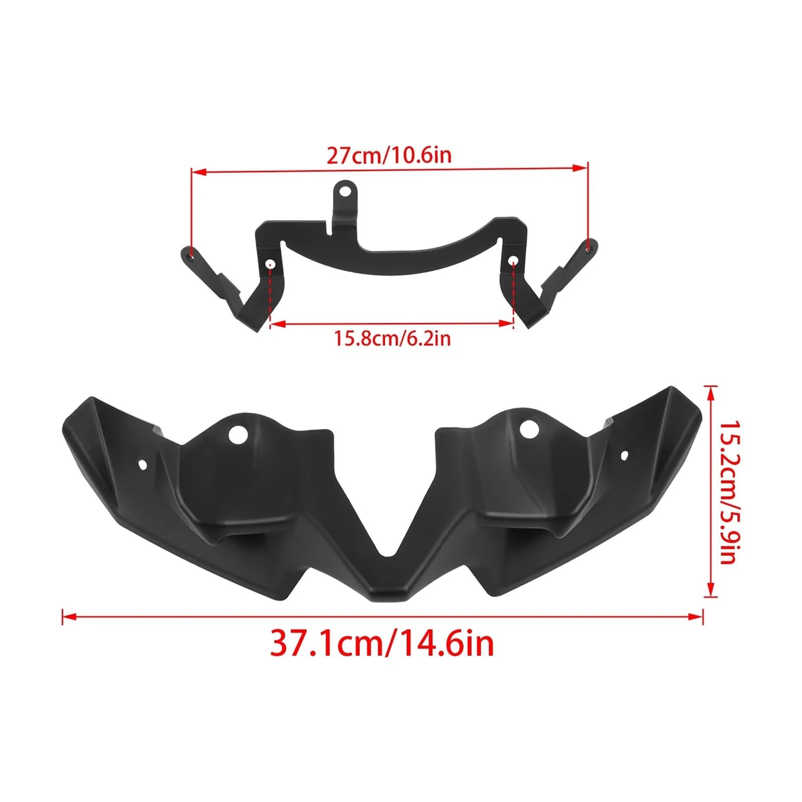 Piezas De Motocicleta para Kawasaki Z900 Z 900 2020-2024 Alerón Delantero Aerodinámico Alerones Delanteros Desnudos Kit Deflectores De ala Aerodinámicos Alerón Moto(Forging Pattern)