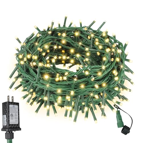 66FT 200 LED Christmas Mini Lights End-to-End Plug 8 Modes Indoor String Lights with Timer, Outdoor Indoor Twinkle Fairy Lights Christmas Tree Patio Garden Holiday Warm White