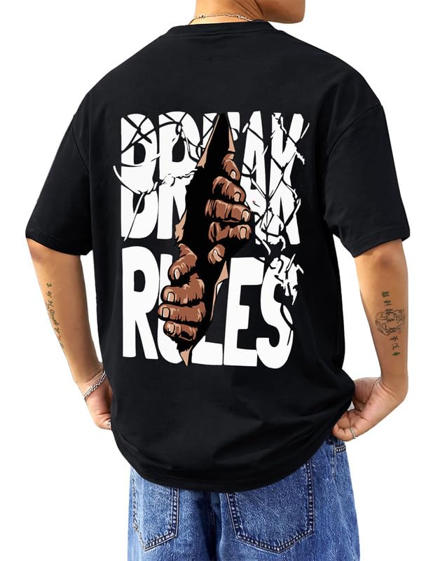 Image of AUSK Baggy Hip-Hop T-Shirt for Men - Graphic Printed T Shirts || Oversized Men Tshirt || T-Shirts