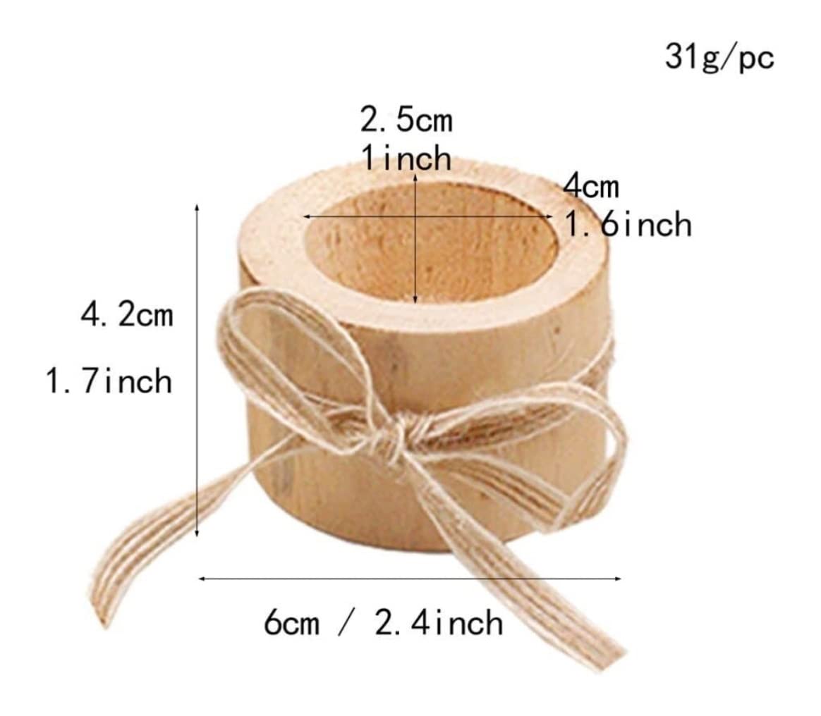Portavelas 3 Uds Portavelas Natural Soporte De Luz De Té De Madera Maceta Suculenta Sin Terminar con Cuerda De Cáñamo para Decoración De Escritorio Candelabros Decorativos