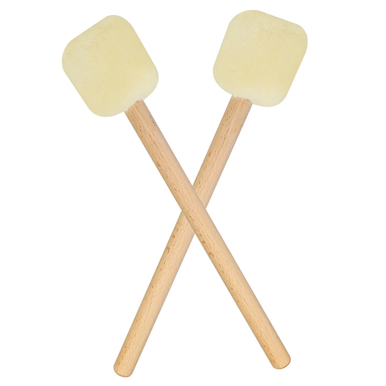 VICASKY 2piezas Baquetas de Bombo para Batería Baquetas de Fieltro de Color Claro Musicales para Principiantes y Actuaciones Escenario Suministros para Batería
