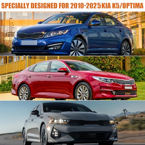 Image of Waterproof Car Cover Replace for 2010-2025 Kia K5 /Optima, 6 Layers All Weather Custom-Fit Full Car Covers with Zipper Door for Snow Rain Dust Hail Protection (K5 /Optima)