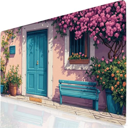 Tapis de Souris XXL 120x60cm Grand Tapis de Souris Rose Mouse Pad Cabine sous Main Bureau, Base en Caoutchouc Antidérapante, Haute Précision et Rapidité Accessoire Bureau pour Gamer, Maison YG-171
