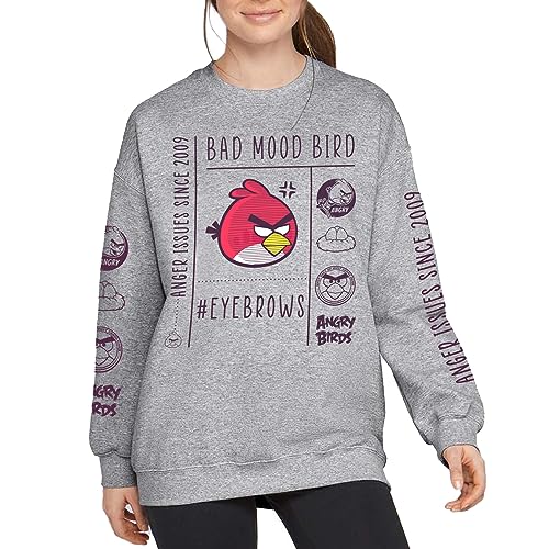 ANGRY BIRDS Official Bad Mood Bird Adult Printed Fleece Pullover Crewneck Sweatshirt for Men, Women, Unisex2