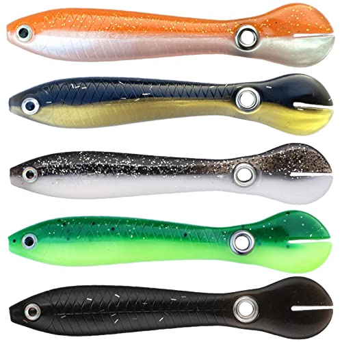 Fishing Lures Bionic Swimming Lure Bass Swimbaits Simulation Loach Soft Lure Fishing Bait Fishing Equipment for Saltwater & Freshwater(5PCS,Mix Colors)