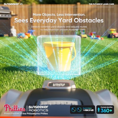 Image of Sunseeker X5 AWD Robot Lawn Mower, 0.5 Acre / 21,780 Sq. Ft., Wireless No Boundary Wire Mower with RTK Vision Navigation, AI Obstacle Avoidance, App Control