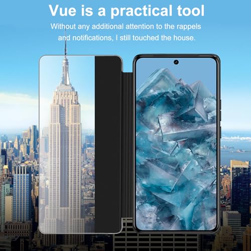 Housse cuir pour Google Pixel 8 Pro Croazhi S View bleu premium - 5