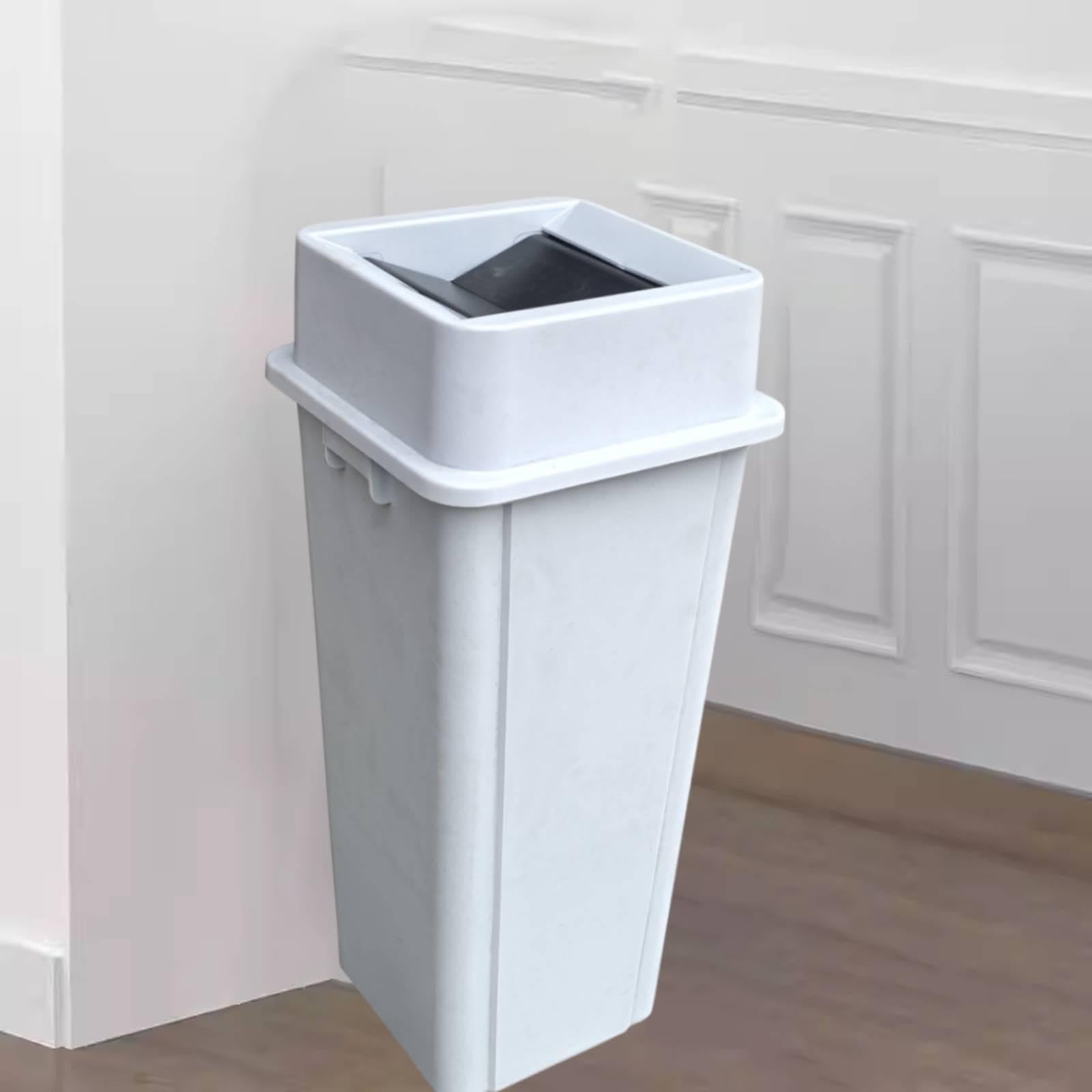 Cubo de Basura Cuadrado para Cocina, con Tapa abatible, contenedor de residuos para Uso Industrial, Interior, Exterior y Escolar, 90l