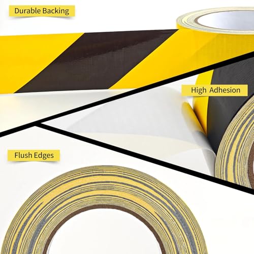 Black and Yellow Warning Tape Hazard Safety Tape for Floor - image 2