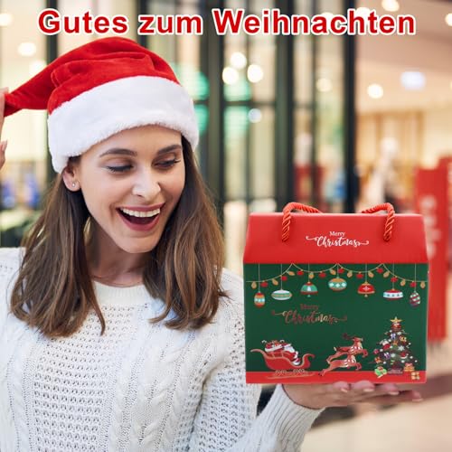 LIHAO Weihnachtstasse Rot Kaffeebecher Weihnachten Tasse Winter Kaffeepott Henkeltassen Weihnachtsmann Schneeflocken Becher Weihnachten Geschenkset Geschenke (Keramik) – Bild 5