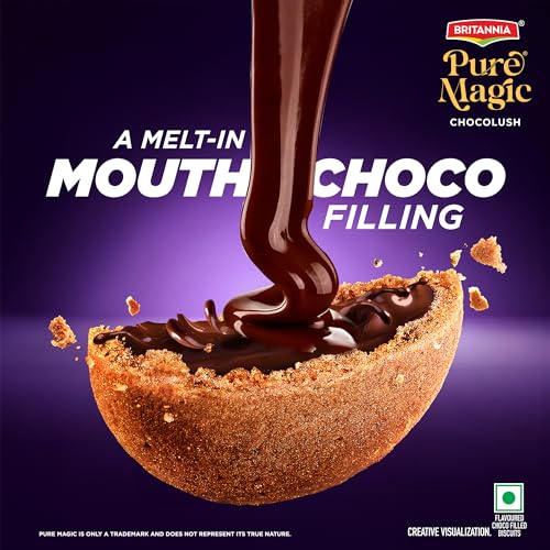 Image of BRITANNIA Pure Magic chocolush delicious choco filled cookie 100g