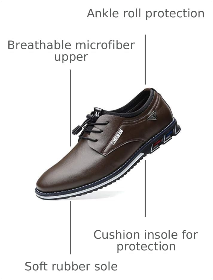 Image of COSIDRAM Mens Business Dress Shoes Casual Slip-on Comfort Walking Shoes