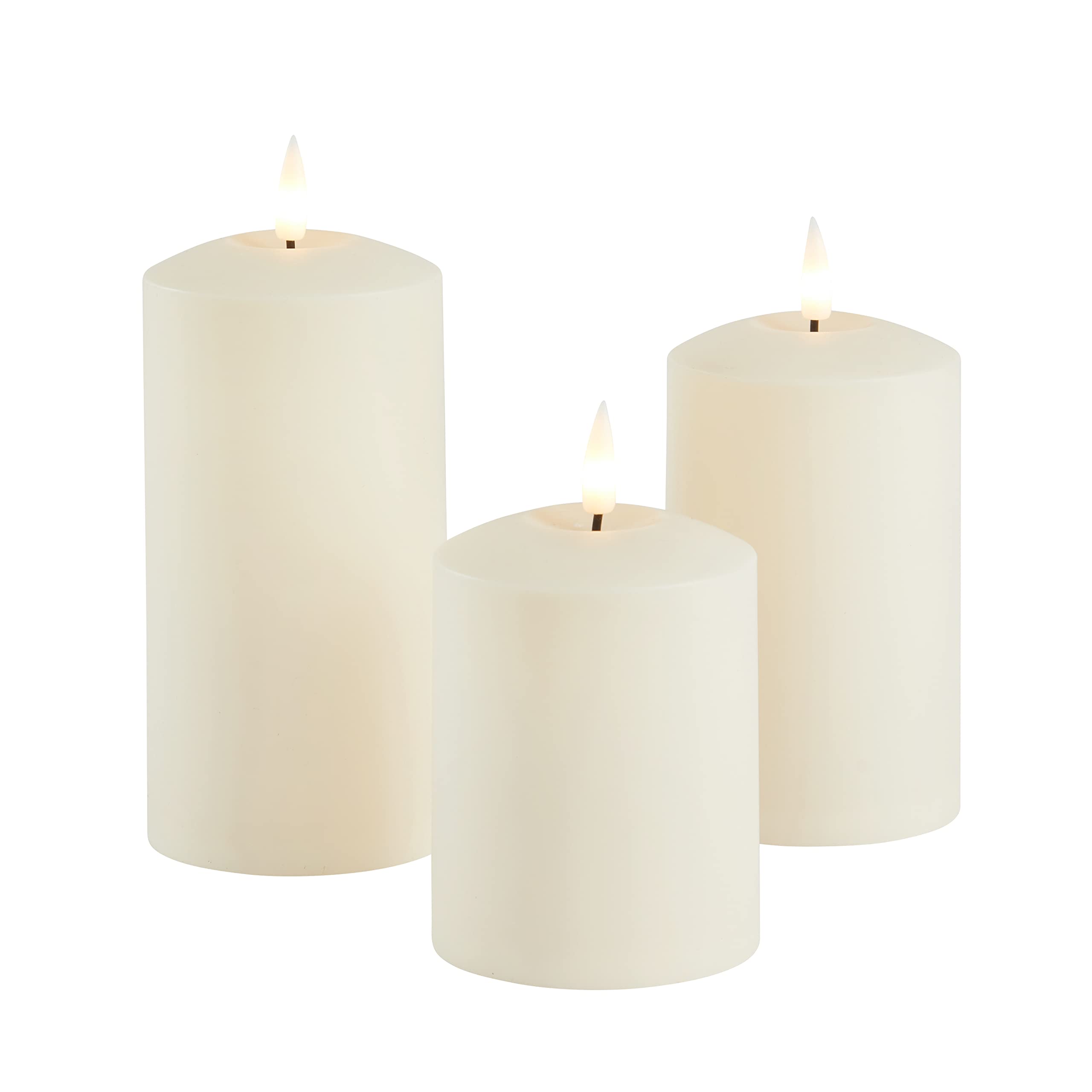 Lights4fun 6er Set TruGlow® Kerzen für Außen mit warmweißer LED Flamme und Timer Garten Deko Balkon