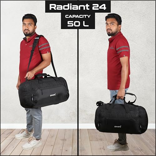 Image of Emmi Radiant Duffle Bag 50 L|Travel Bag for Men and Women |Weekend Holiday and Gym |Sustainable and Durable Cabin Bag|Water Repellent |18 Months Warranty