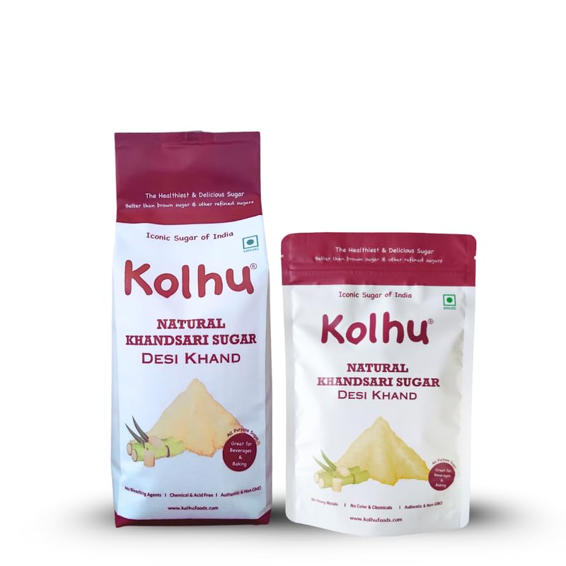 Image of Kolhu Natural Khandsari Sugar, Desi Khand 2.5Kg (2x1Kg+500g)