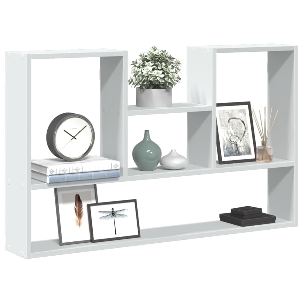 Estantería de pared blanca 99 x 15 x 60 cm, material de madera, estantería flotante para baño, dormitorio, salón, fácil de limpiar, ahorra espacio