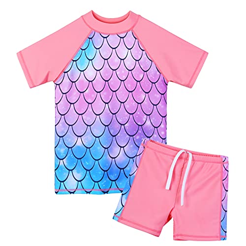 ZNYUNE Mädchen Zweiteiliger Badeanzug Stoffdruck Kinder Schwimmanzug Badehose Badebekleidung UV-Schutz 50+ Badeset Rash Guards Bademode 342 ScalePeach 8A ZNYUNE Mädchen Zweiteiliger Badeanzug Stoffdruck Kinder Schwimmanzug Badehose Badebekleidung UV-Schutz 50+ Badeset Rash Guards Bademode 342 ScalePeach 8A