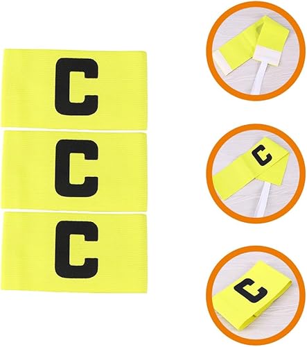 Miniatura 6 de Toddmomy 3 brazaletes de capitán de fútbol, cómodas bandas de capitán resistentes al desgaste para adultos y jóvenes (negro)