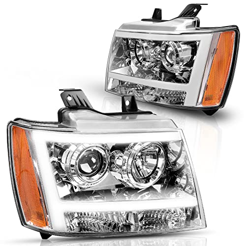 DWVO LED Projector Headlights Assembly Compatible with Chevrolet Chevy Tahoe Suburban 2007-2014 /Avalanche 07 08 09 10 11 12 13 Headlamp