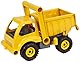 Lena 4210 EcoActives LKW Kipper, Baustellenfahrzeug ca. 27 cm, robuster Kipplaster, Muldenkipper für Kinder ab 2 Jahre, Spielfahrzeug in gelb