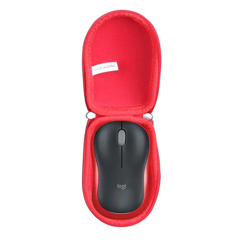 Hermitshell Travel Case Fits Logitech Wireless Mobile Mouse M185 M186 M187 (Red)