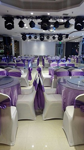 iEventStar Satin Sash Sashes Chair Bow Bows Cover Wedding Banquet Party Chair Decoration (Light Purple, 50) - Image 3