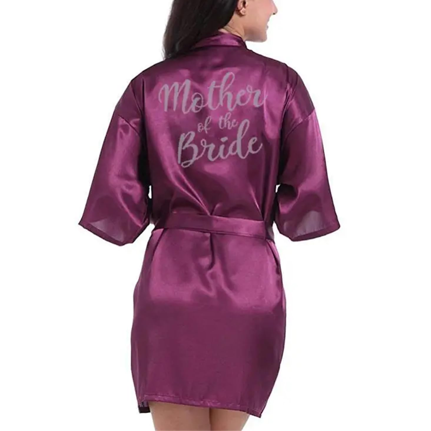 Yeuyyben Viola Robe Madre Dello Sposo Abiti Matrimonio Breve Sposa Kimono Damigella D'onore Raso Robe