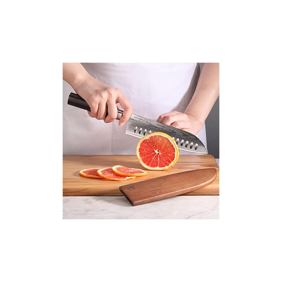 Cangshan-HAKU-Series-501066-X-7-Damascus-Steel-Forged-7-inch-Santoku-Knife-with-Sheath Cangshan HAKU Series 7-Inch Santoku Knife with Sheath, Forged X-7 Damascus Steel, 501066