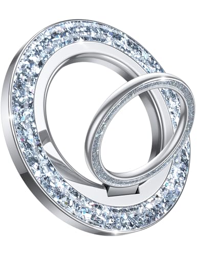 Lamicall Scintillante Supporto Magnetico Anello Cellulare per MagSafe - [Ingranaggio Meccanico Rotante a 360°] Suono di CLICK, con Anello in Metallo, Impugnatura per iPhone 17 16 15 14 Serie, Android