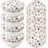 Hahafelt 4 Pcs Reusable Bowl Covers for Bread Proofing Beeswax Bowl Covers 10 Inch Elastic Cotton...