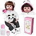 ZIYIUI Bebe Reborn niñas Muñecas Reborn Silicona Reales Baby niño Realista Toddler Dolls Girls Ojos Abiertos Verdadero Baratos Muñecos Reborn Originales Bebes Reborn 50 Cm Panda Outfit