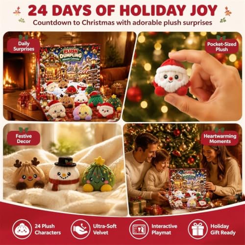 Christmas Plush Dumpling Advent Calendar 2026, 24 Days Countdown Calendar, Festive Holiday Gift Adults - image 9