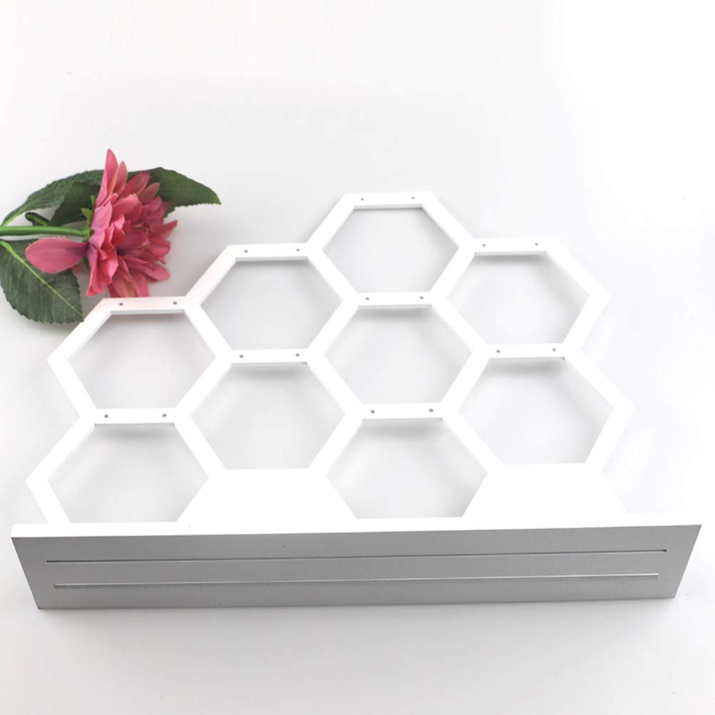 EXCEART 1pc Wooden Craft Earring Holder Stylish Jewelry Display Stand for Earrings and Wooden Construction Unique Honeycomb Design Easy to Clean White