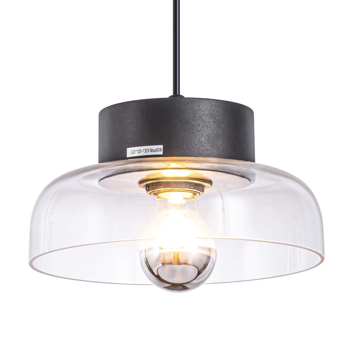 Buy Mini 1Light Single Pendant Lighting, Matte Black Dome Hanging
