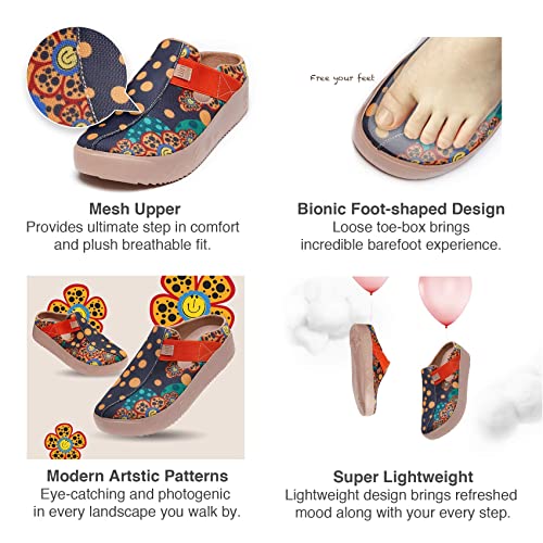 Uin Women's Mules Fashion Comfort Travel Art Painted Shoes Wide Toe Casual Household Slippers Slip On Loafers Fuerteventura Ⅲ Infinite Fantasy 3 (5.5) #TOP5
