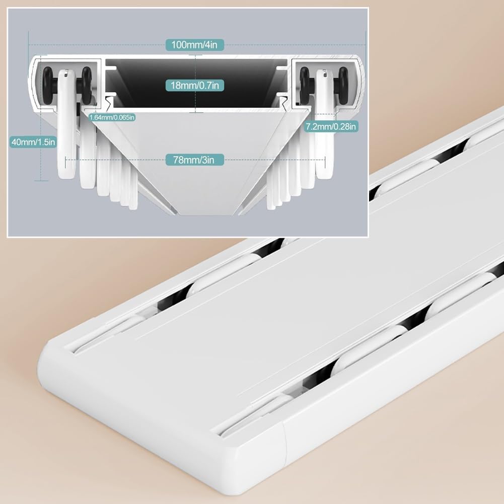 Genérico Rieles para Cortinas de Techo, silencioso y Resistente, de Aluminio, con rieles deslizantes para Cortinas, Separador de ambientes para dormitorios y Salas de Estar