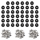 120 Pieces Soft Cutting Board Rubber Feet with Stainless Steel Screws, 0.28 x 0.59 (), Soft, Non Slip, Non Marking, Anti-Skid, Fine Grips for Furniture, Electronics and Appliances