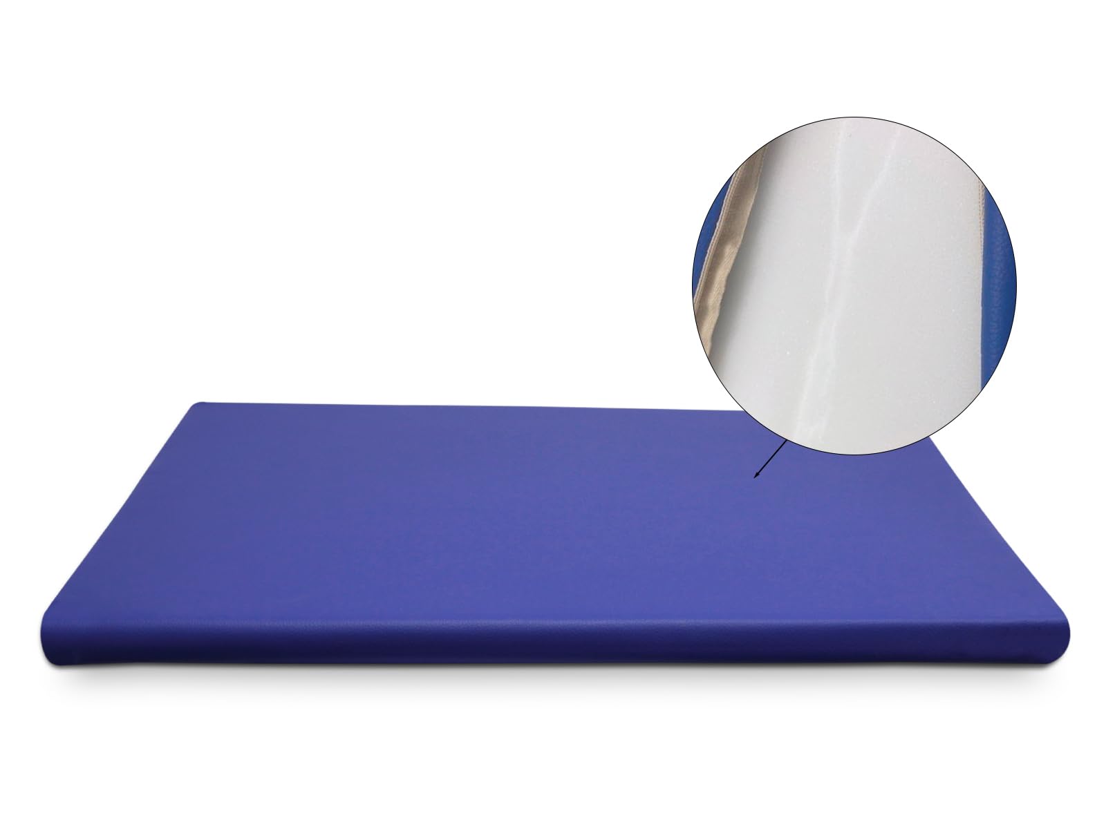 QUIRUMED WELLCORE Cuscino cuneo per massaggio, 40 x 55 x 13 cm, in ecopelle, sfoderabile, imbottitura in schiuma, per yoga, fitness, ergonomico, nero