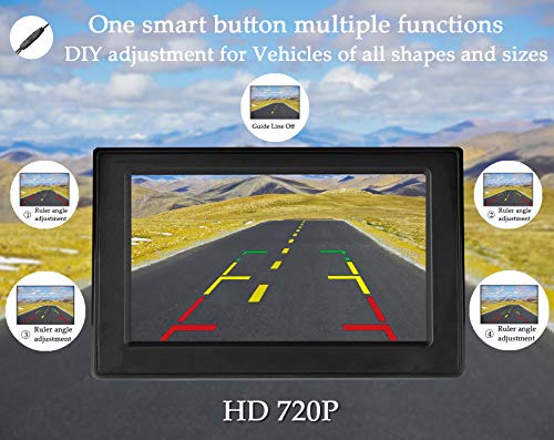 LeeKooLuu Backup Camera and 4.3 Monitor Single Power Kit IP68 Waterproof 150°Viewing Angle Rear View Camera Super Night Vision Parking Lines for Car/RV/Truck/Pickup/Van - Thumbnail 4
