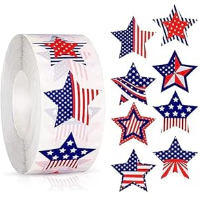 Patrioticlabelstaramericanflagstickers500pcs15inch4thofjulymemorialday Urban Country Home Decor Patriotic label star american flag stickers 500 pcs 15 inch 4th of july memorial day urban country home decor