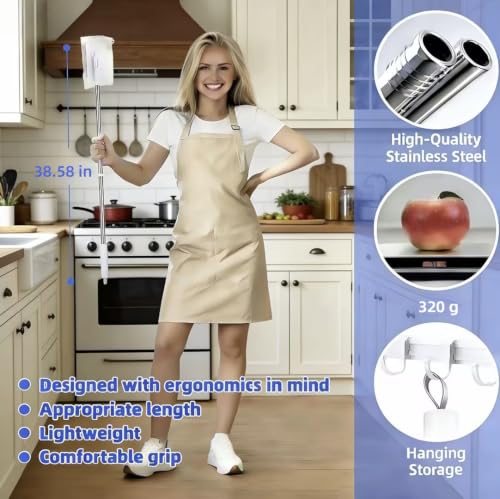 Image of Mini-Sized Snap Mop with 10 Reusable Cloths for House Cleaning
