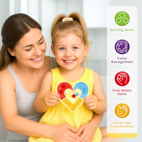Image of LovesTown 6PCS Color Sorting Toys, Sensory Fidget Toys for Kids Color Matching Game Travel Essenstial Birthday Gifts Goodie Bags