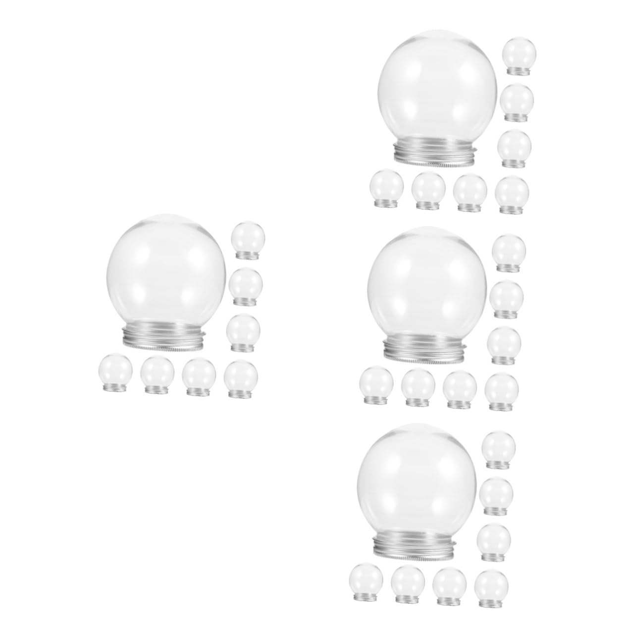 Globos de nieve DIY para manualidades infantiles, kit de 32 botellas transparentes vacías