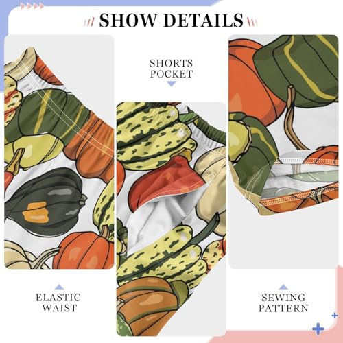 Colorful Pumpkin Boys Long Pants Soft Trousers Elastic Waist Kids Lounge Bottoms with Pockets S-XL4