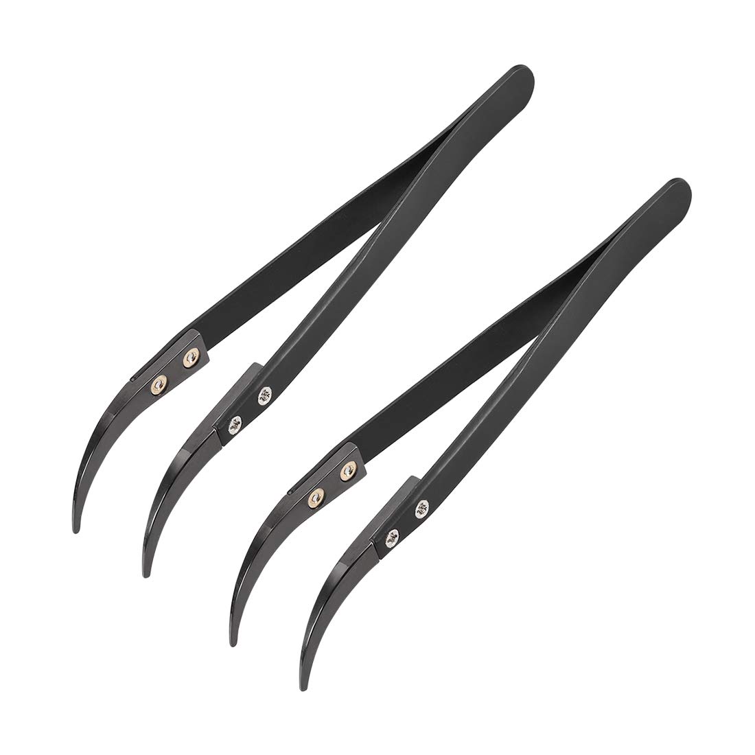 Uxcell Ceramic Tip Tweezers - Non-Conductive, Heat Resistant Curved Precision Tweezers For Electronics
